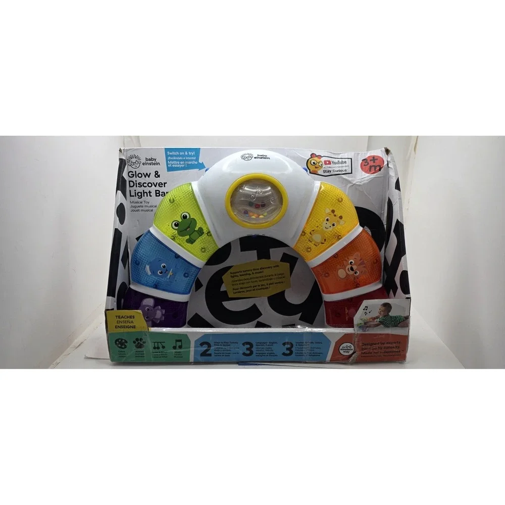 Baby Einstein Glow & Discover Light Bar Activity Station, English Fr, Spanish.